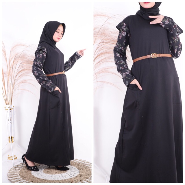 FARIDA Dress / ETANOL Maxy - Gamis Babyterry Import Mix Viscose LD105 ✅FREE BELT !! / 152-5067