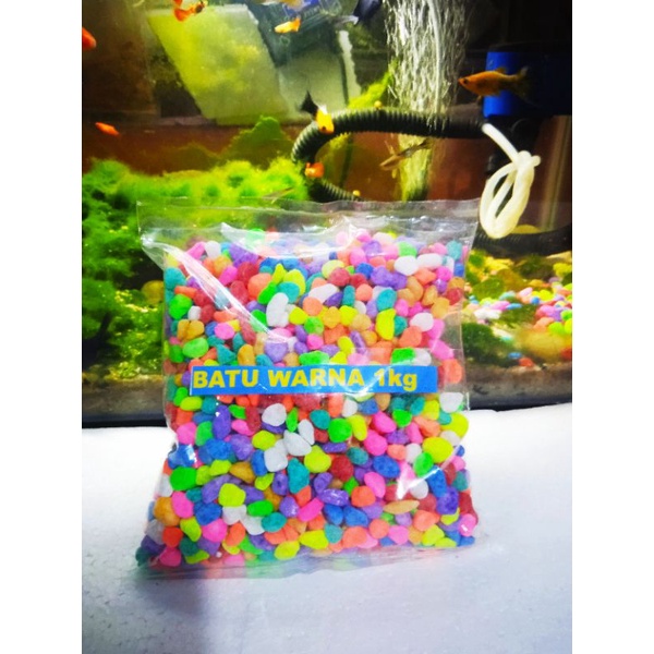 Batu Hias Warna-Warni Aquarium/Aquascape Taiwan repack 1kg &amp; 1/2kg(500gr) terlaris