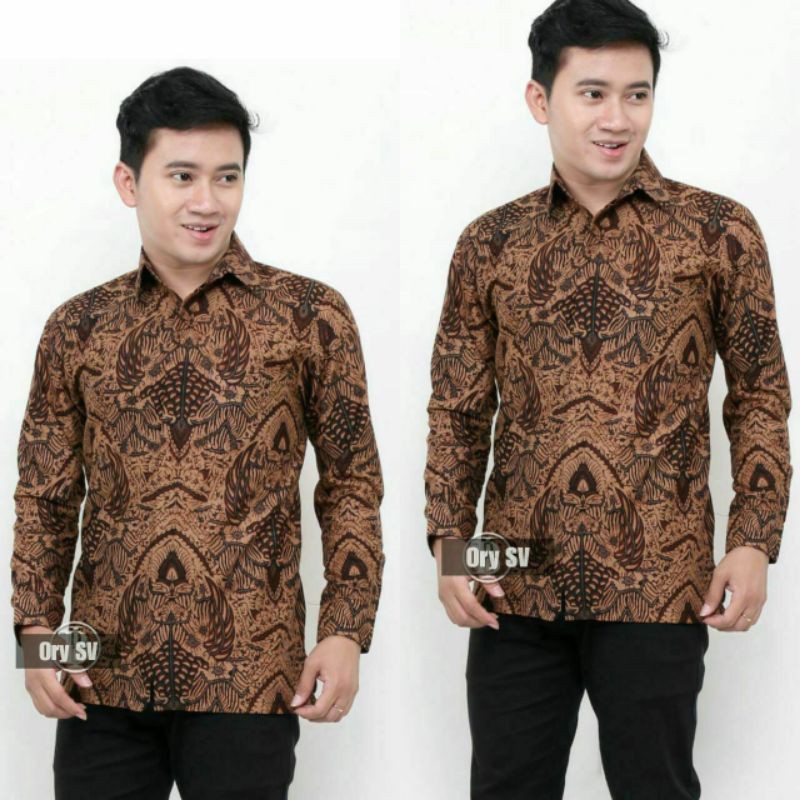 Cahaya Batik Etnic Kemeja Pekalongan Sogan Kemeja batik