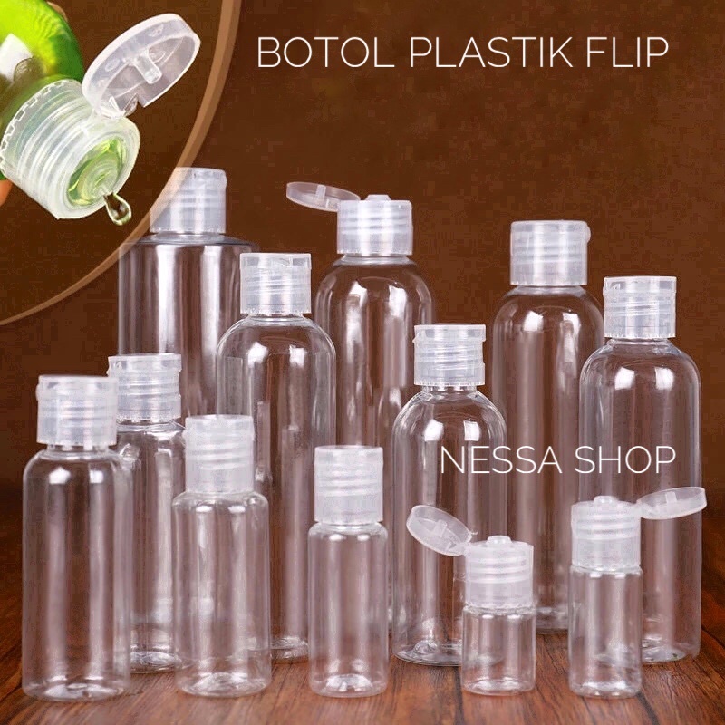 Botol Plastik PET Flip 10,20,30,60,100 ml