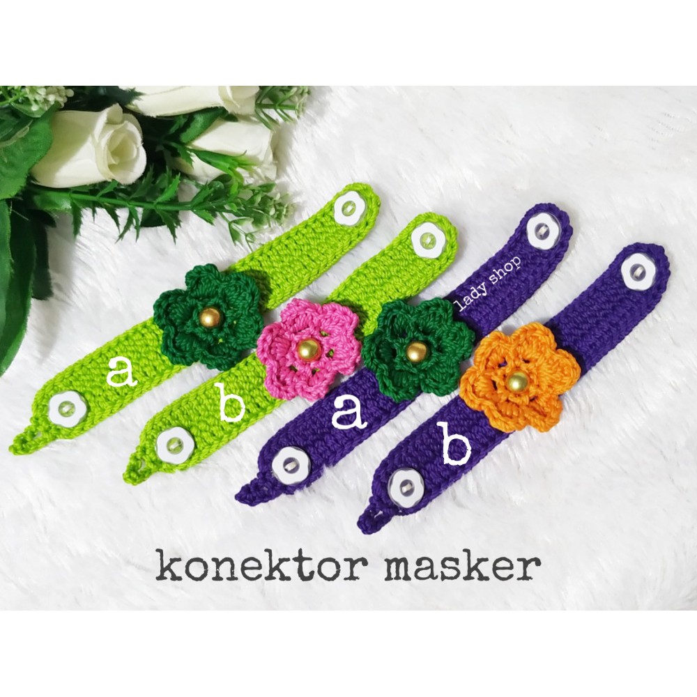 Konektor Masker Hijab Rajut - Tali Pengait Masker Earloop 2in1 Bisa Dijadikan Gelang