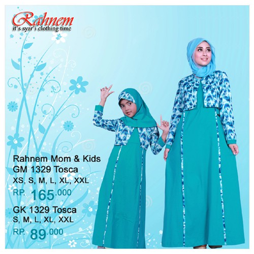 Rahnem Diskon s/d 30% - Gamis GM 1329 & Couple Sarimbit Pasangan Ibu Anak