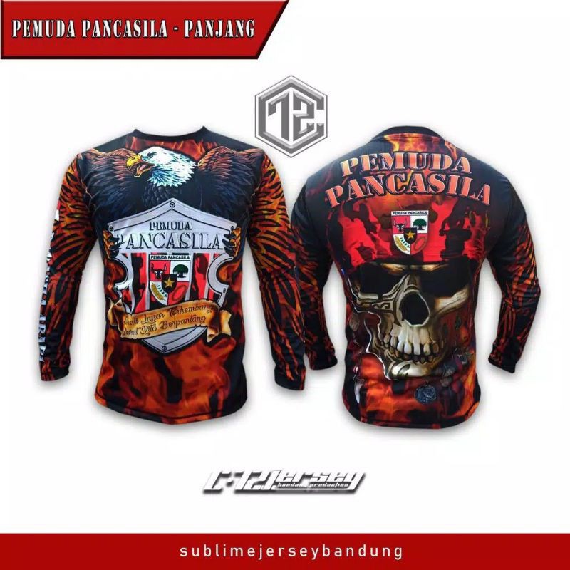 Kaos Pemuda pancasila/Kaos pria olahraga Panjang pemuda pancasila Merah
