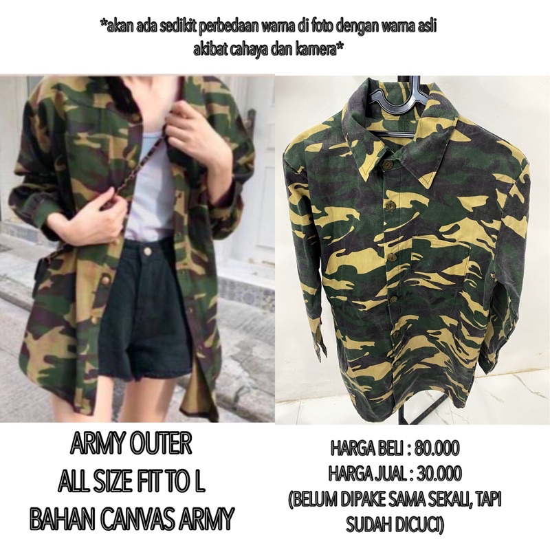 ARMY OUTER  JAKET ARMY JAKET PARKA PRELOVED MURAH