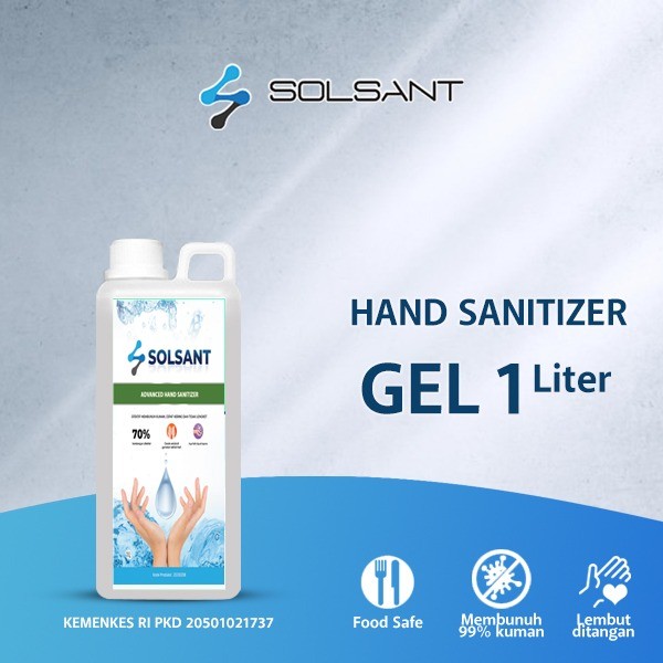 Hand Sanitizer 70% Antiseptic Aseptic SOLSANT Cair / Gel 1L  - GEL