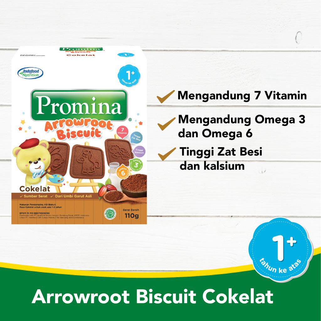 Biskuit Bayi Promina Arrowroot Biscuit 110gram 1+ tahun cocok untuk Mpasi