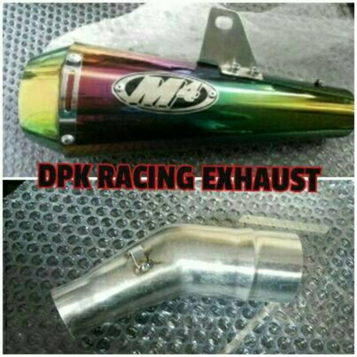 knalpot racing m4 pelangi slip on ninja 250 karbu/fi/z250