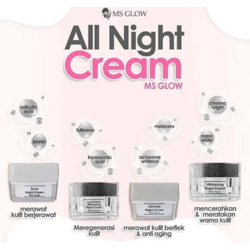 ☀️cahaya acc☀️ms glow cream malam