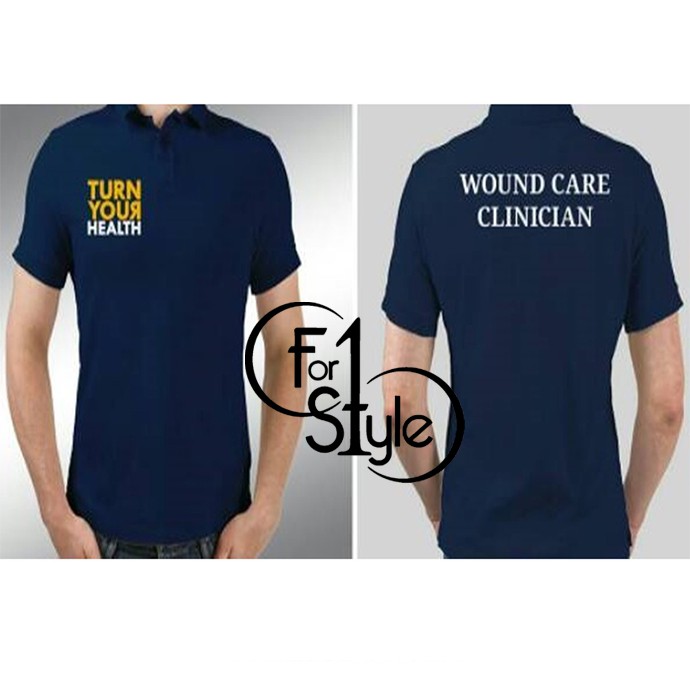 POLO SHIRT TURN YOUR HEALTH WOUND CARE CLINICIAN KAOS KERAH PERAWAT LUKA