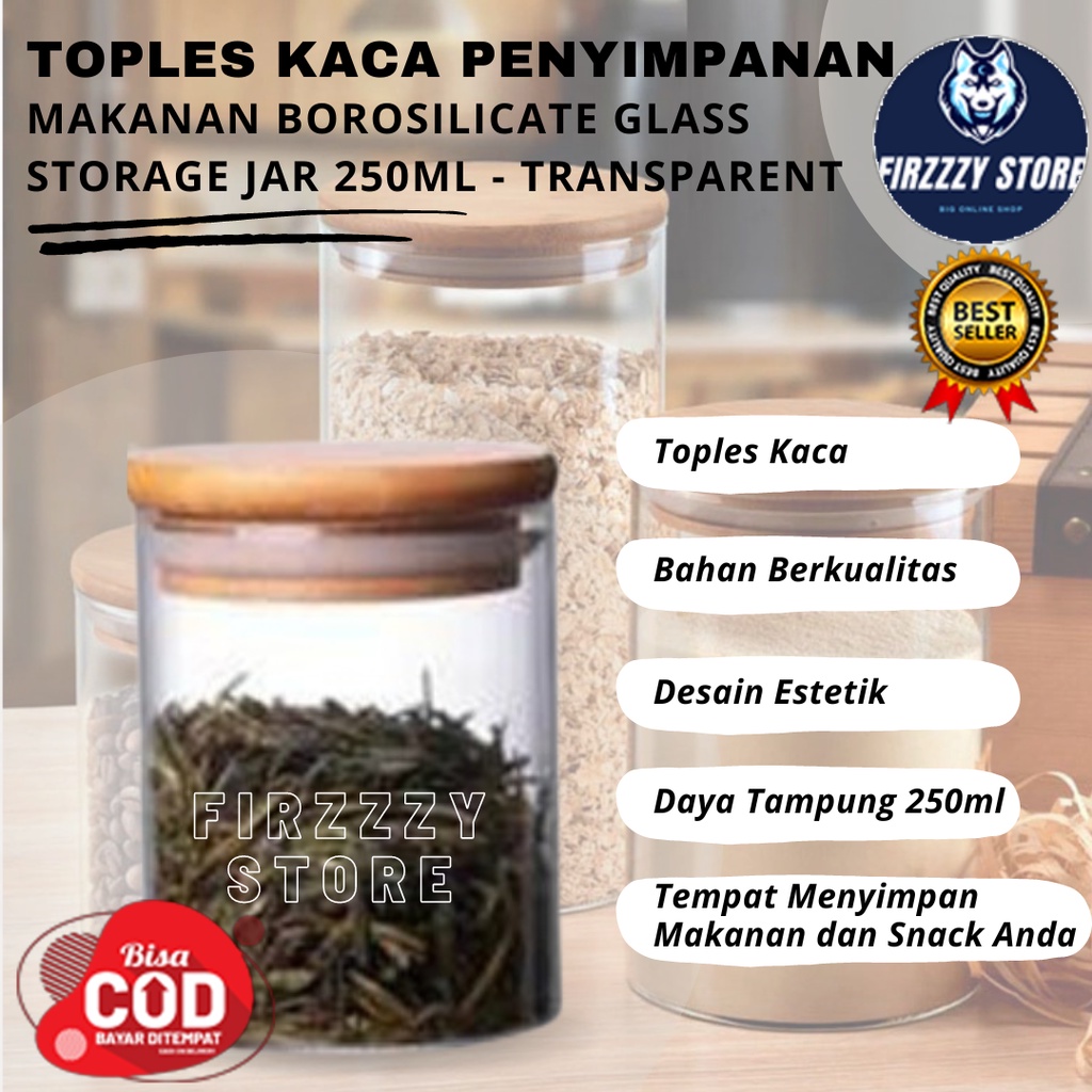 Toples Kaca Penyimpanan Makanan Borosilicate Glass Storage - Transparent