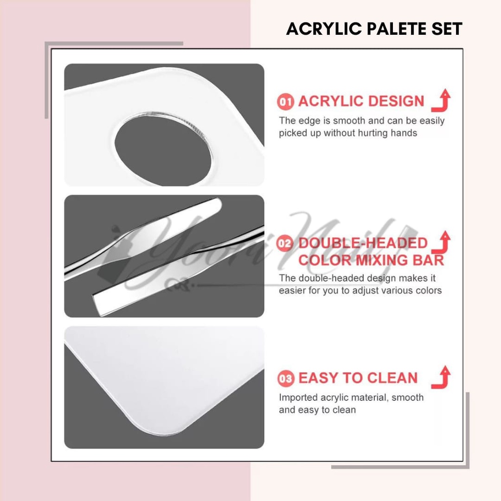 Acrylic palette set gel nail art paint.