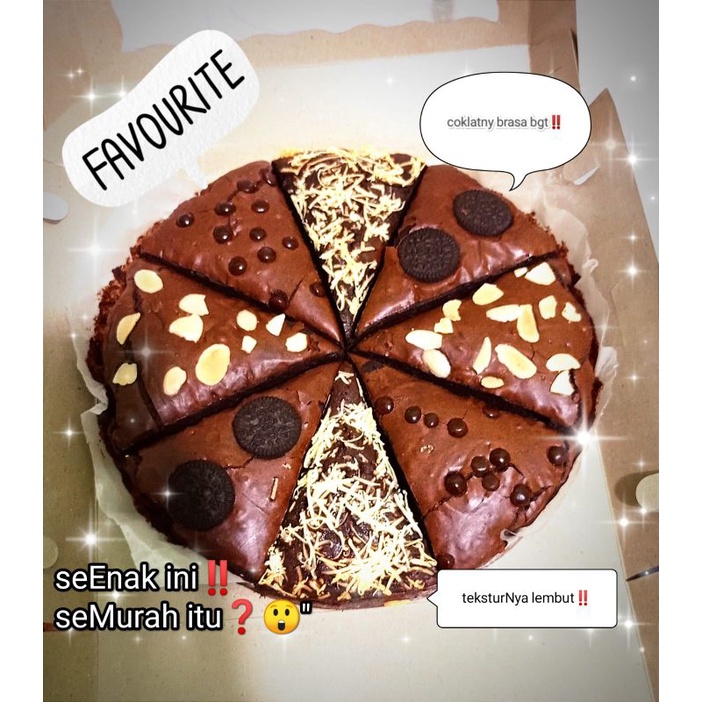 Fudgy Brownies Dark Coklat model Pizza, diameter 20cm