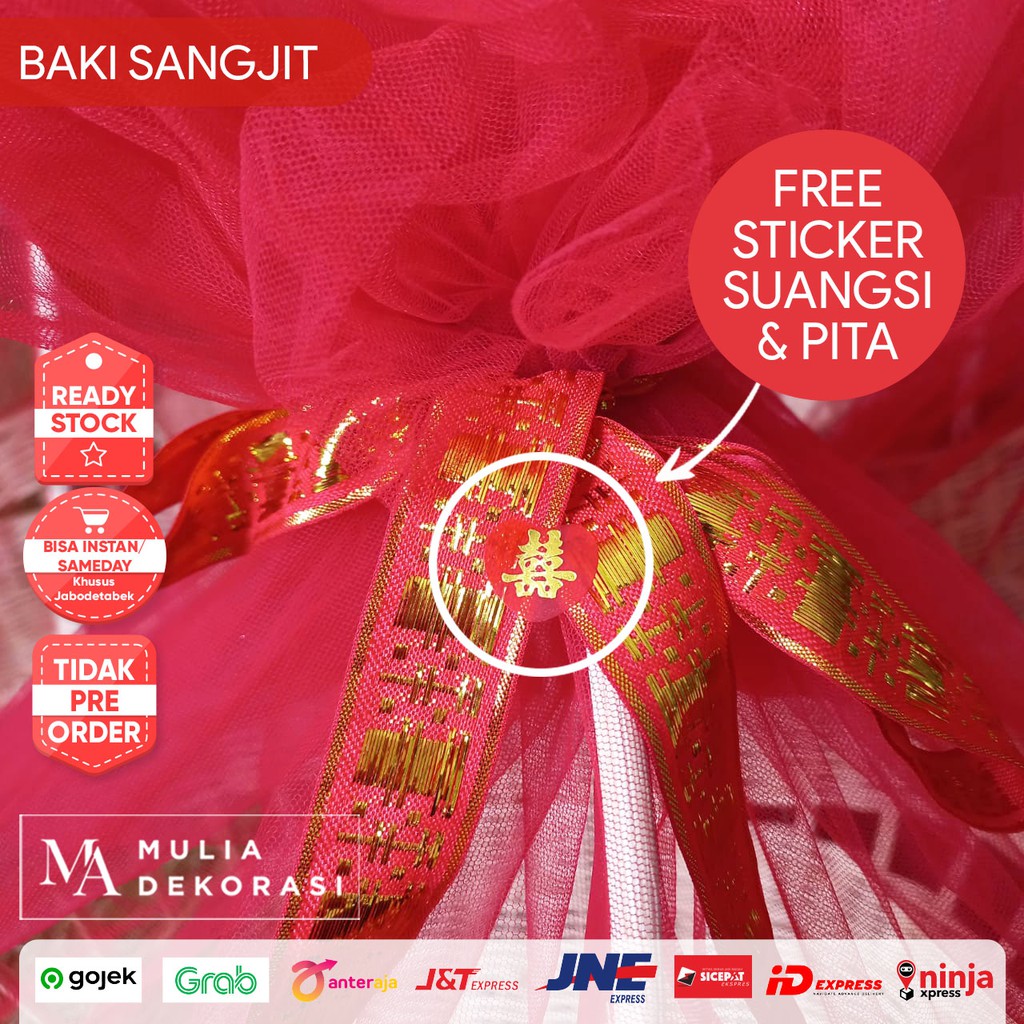 Paket Dekorasi DIY Backdrop Acara Photobooth Keluarga Sangjit Premium Baki Sangjit Shuang Xi