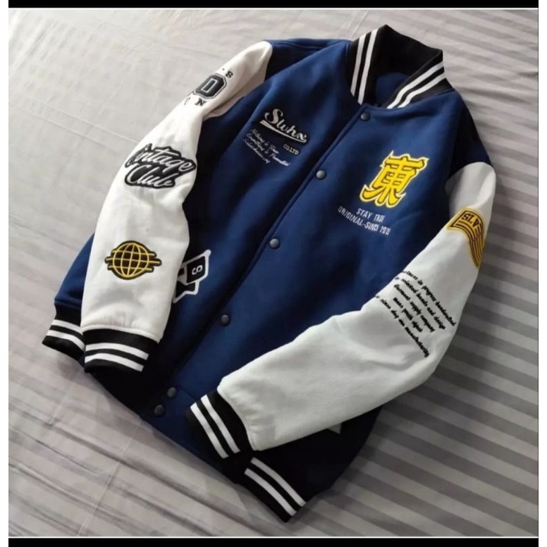 Jaket Varsity Baseball Full Bordir Pria Wanita Dewasa dan Anak-anak-3