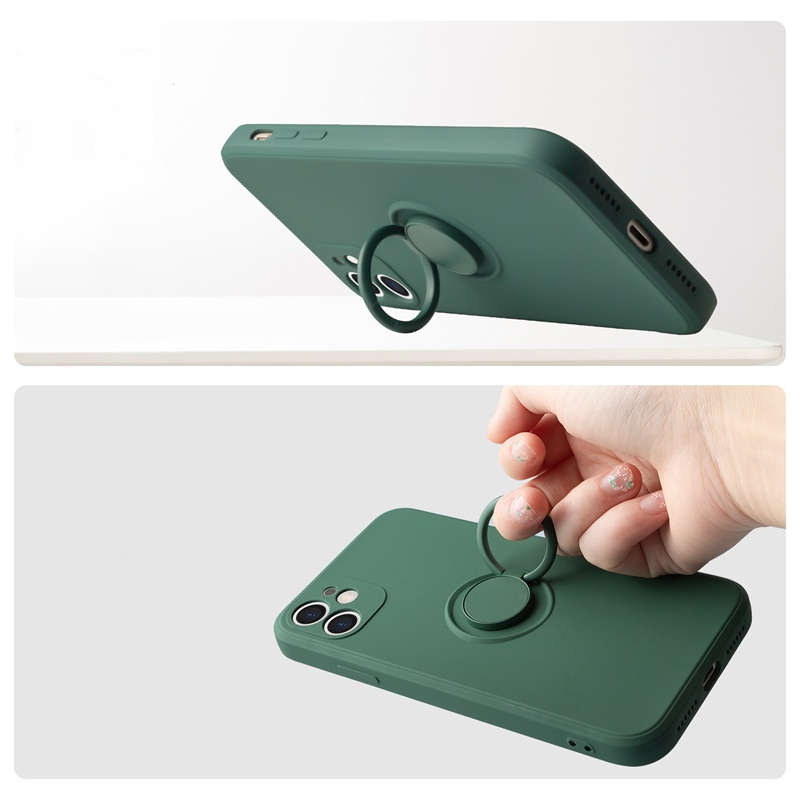 Liquid silicone + bracket + hand strap case iPhone 12 pro max 11/11 pro max all-inclusive anti-drop casing iPhone