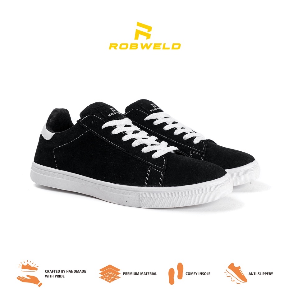 Robweld - Sepatu Sneakers Casual Pria Kasual Laki-laki Sapatu Cowok Dewasa Keren Santai Wanita Terbaru Trend Kekinian Snekers Lokal