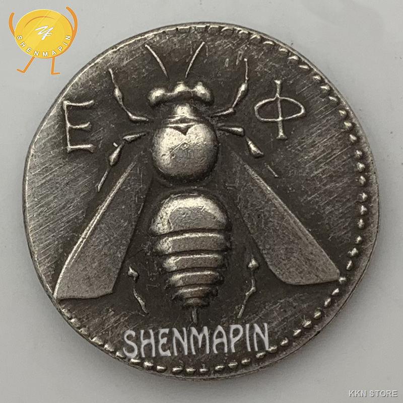 Koin Tembaga Kumbang Situs Yunani Kuno Rusa Liar Koleksi Koin Perak Mata Uang Asing Salah satu koin