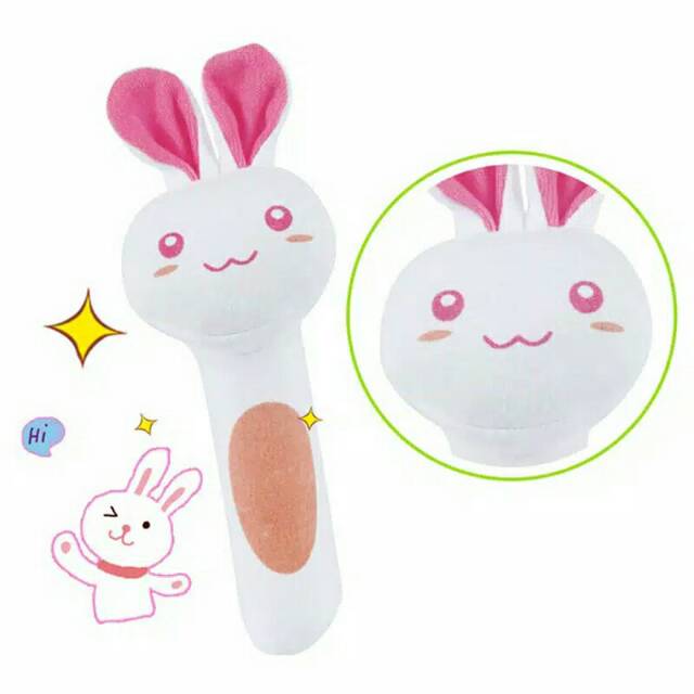 Mainan rattle gagang bentuk boneka