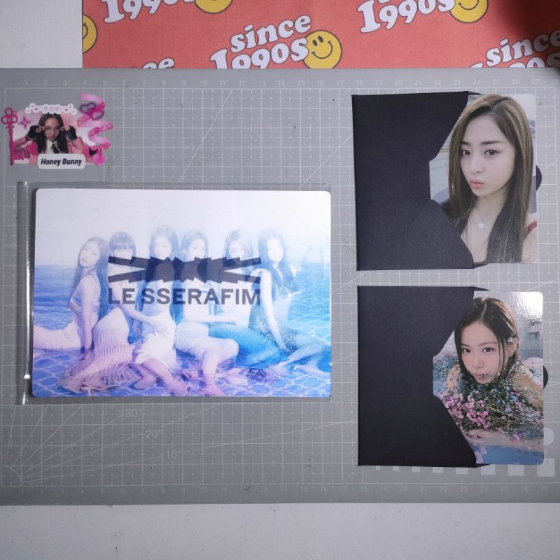 [baca deskripsi] le sserafim photocard yunjin garam fearless black petrol blue chypre weverse