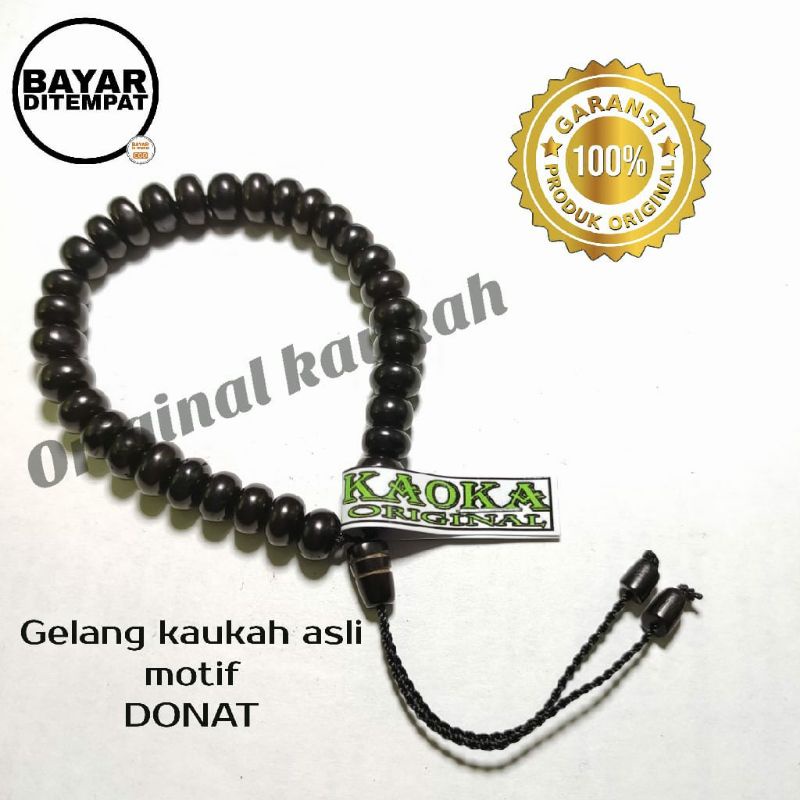 Gelang kaukah asli motif donat hitam (ORIGINAL KAUKAH)