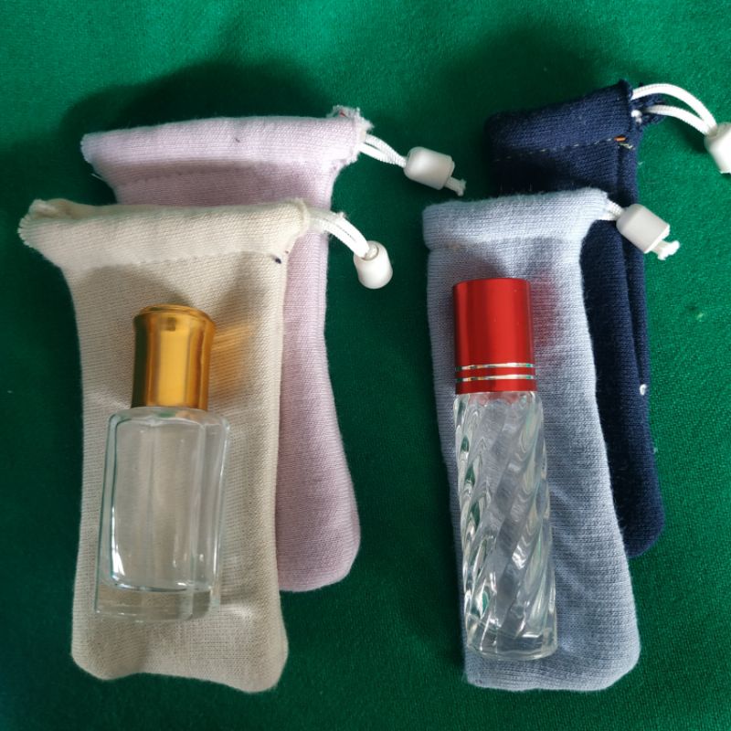 sarung parfum / kantong parfum botol roll on botol tola bisa untik semua ukuran 3ml 6ml 8ml 10ml 12ml pouch sebaguna MINIMAL ORDER 20 PCS