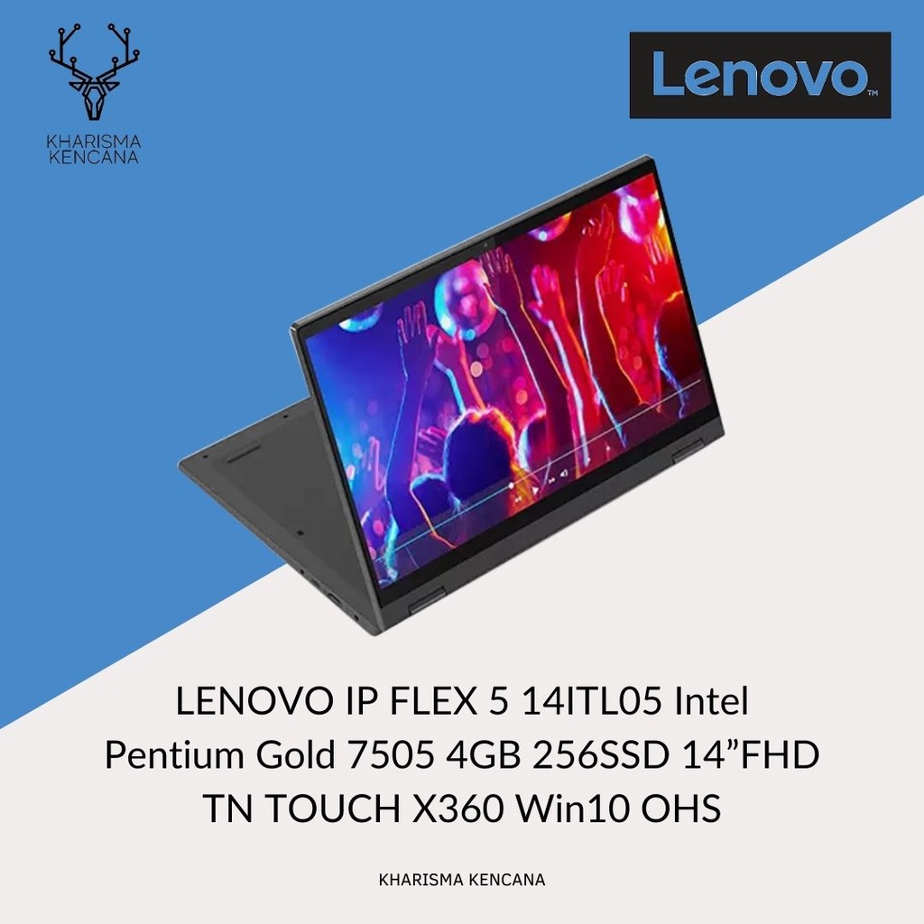 Lenovo FLEX 5 14ITL05 L2ID Pentium Gold 7505U 4GB 256SSD 14"FHD TS X360 Win10 OHS