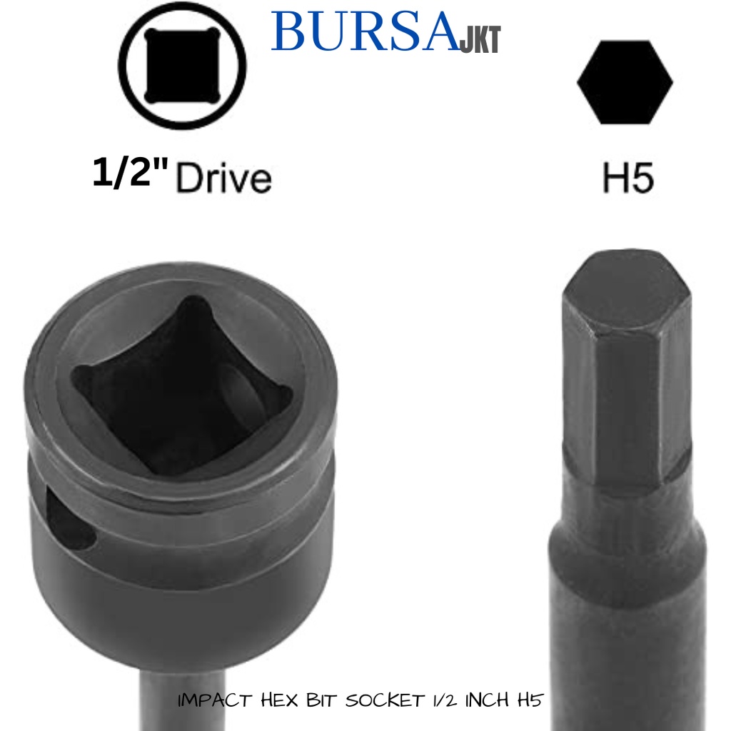 IMPACT HEX HEAD DRIVER BIT SOCKET SOCK SOK 1/2&quot; 78 MM H5 - H8