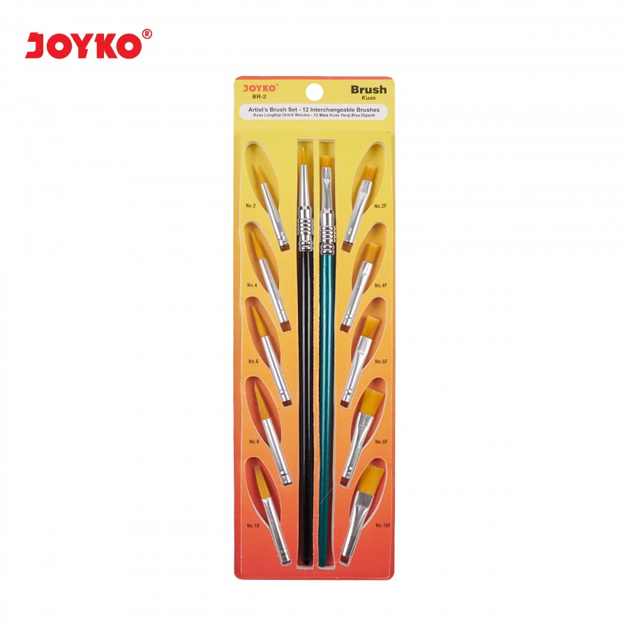 

Kuas Lukis Brush Joyko BR 2 Mata Kuas Bisa diganti Cat Air minyak Acrylic Guas - Satuan / Grosir