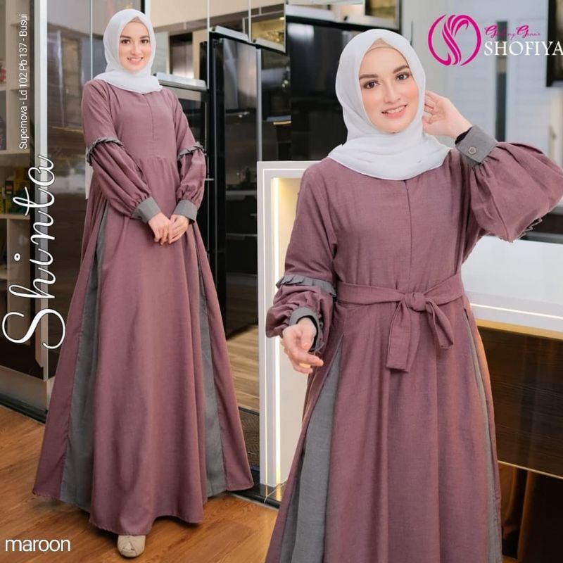 Baju Gamis Dress Wanita Muslim Remaja Syari Terbaru Shinta Maxy Katun Supernova Kekinian Murah