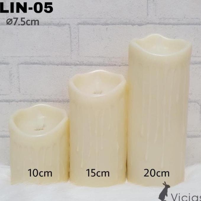 READY LIN-05 Lilin LED BESAR Baterai Elektrik Api Bergoyang 10 / 15 /
