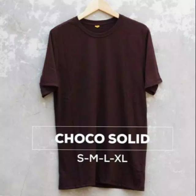 KAOS POLOS COTTON COMBED 30s WARNA COKLAT CHOCHO SIZE S M L XL