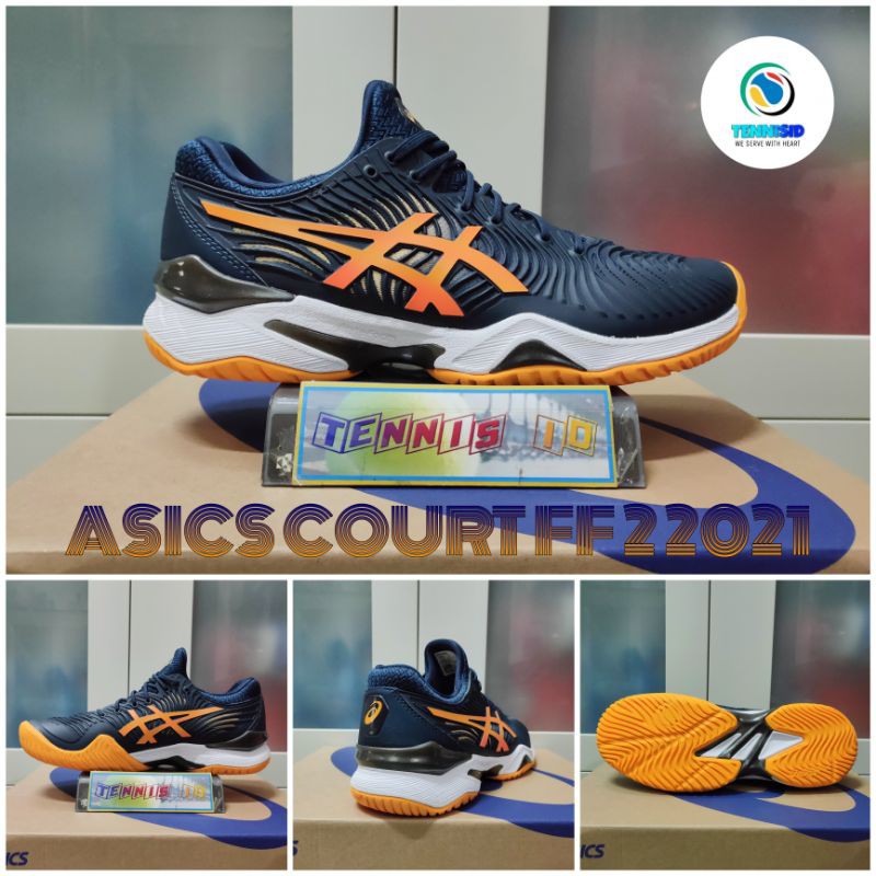 Sepatu Tenis Tennis ASICS COURT FF 2 2021 - Navy/Orange/White