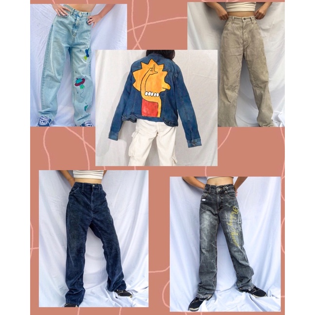 PAINTED JAKET CELANA CORDUROY LOOSE BAGGY KULOT UNISEX PAINTED JAKET CELANA CORDUROY LOOSE BAGGY KULOT UNISEX