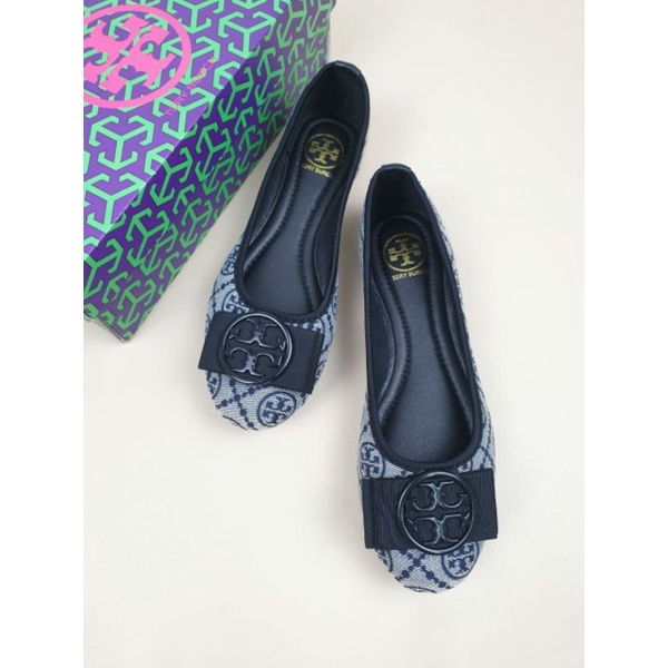 TORY BURCH YC-68-A2 Monogram Logo Ballet Flat