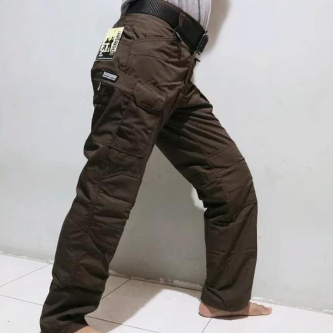 Celana Panjang Pria/ Celana Tactical Coklat Tua/ Celana Polisi