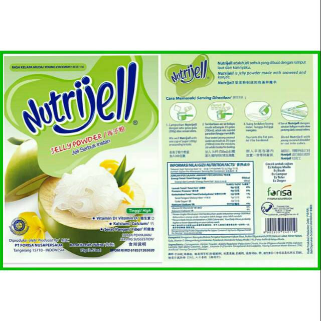 

Nutrijell 15gr , Nutrijell Kelapa Muda 15 gram, Nutrijell Young Coconut 15gr