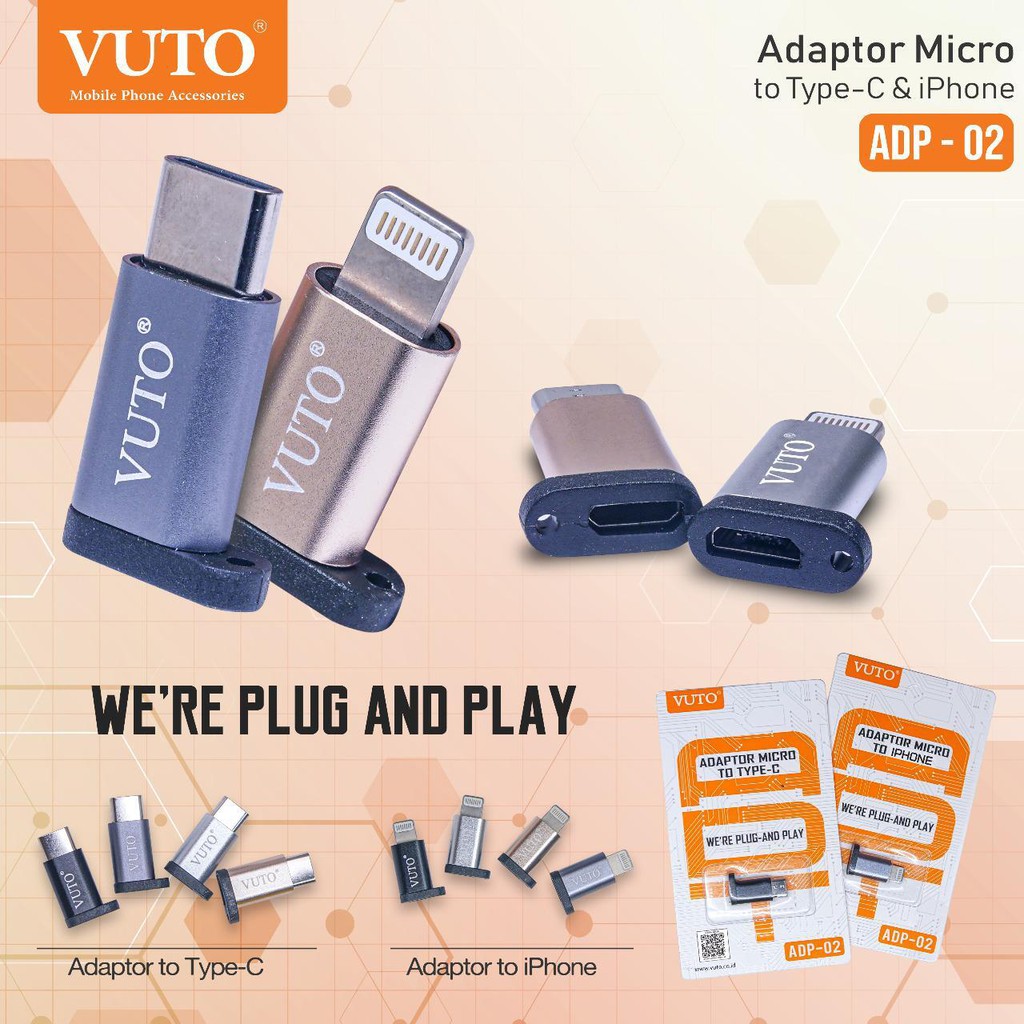 ADAPTOR VUTO MICRO TO TYPE C IPHONE