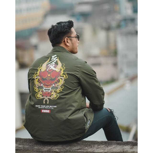 Coach jacket barong original indigo premium