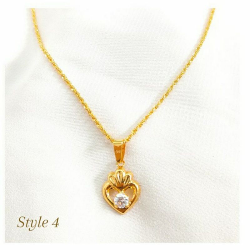 Kalung Wanita Rantai Liontin batu permata merah Perhiasan Emas asli