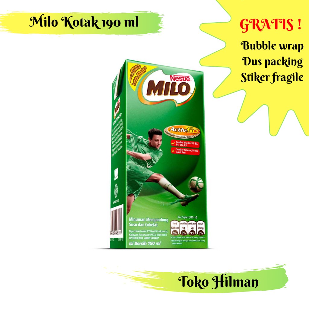 

Nestle Milo Activ-Go Minuman Susu Coklat UHT Kemasan Kotak 180Ml