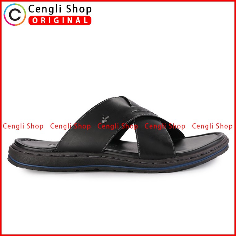 PLAYBOY SANDAL KULIT CASUAL PRIA ORIGINAL TERBARU BRANDED PLD8 HITAM