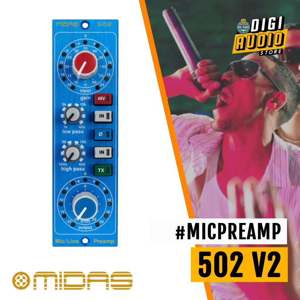 Jual MIDAS 502 V2 Microphone Preamplifier - Mic Preamp 500 Series -  Mikrofon Amplifier | Shopee Indonesia