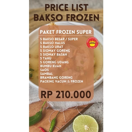 

Bakso Frozen Super Khusus Pulau Jawa