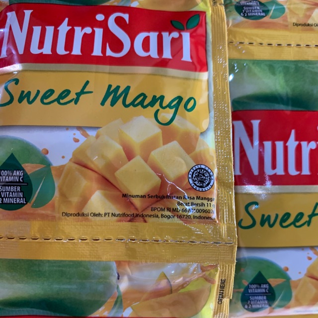 

Nutrisari Sweet Mango Mangga 11gr renceng isi 10 sachet x 11 gram