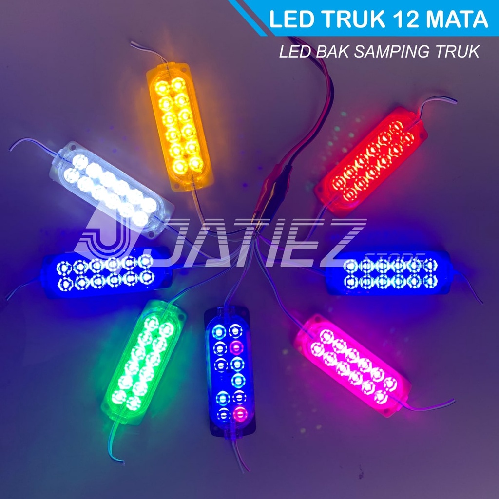 Lampu LED Truk 12 Mata Ultrasonic 24V Variasi Led Bak Samping Truk Led Modul 24 Volt