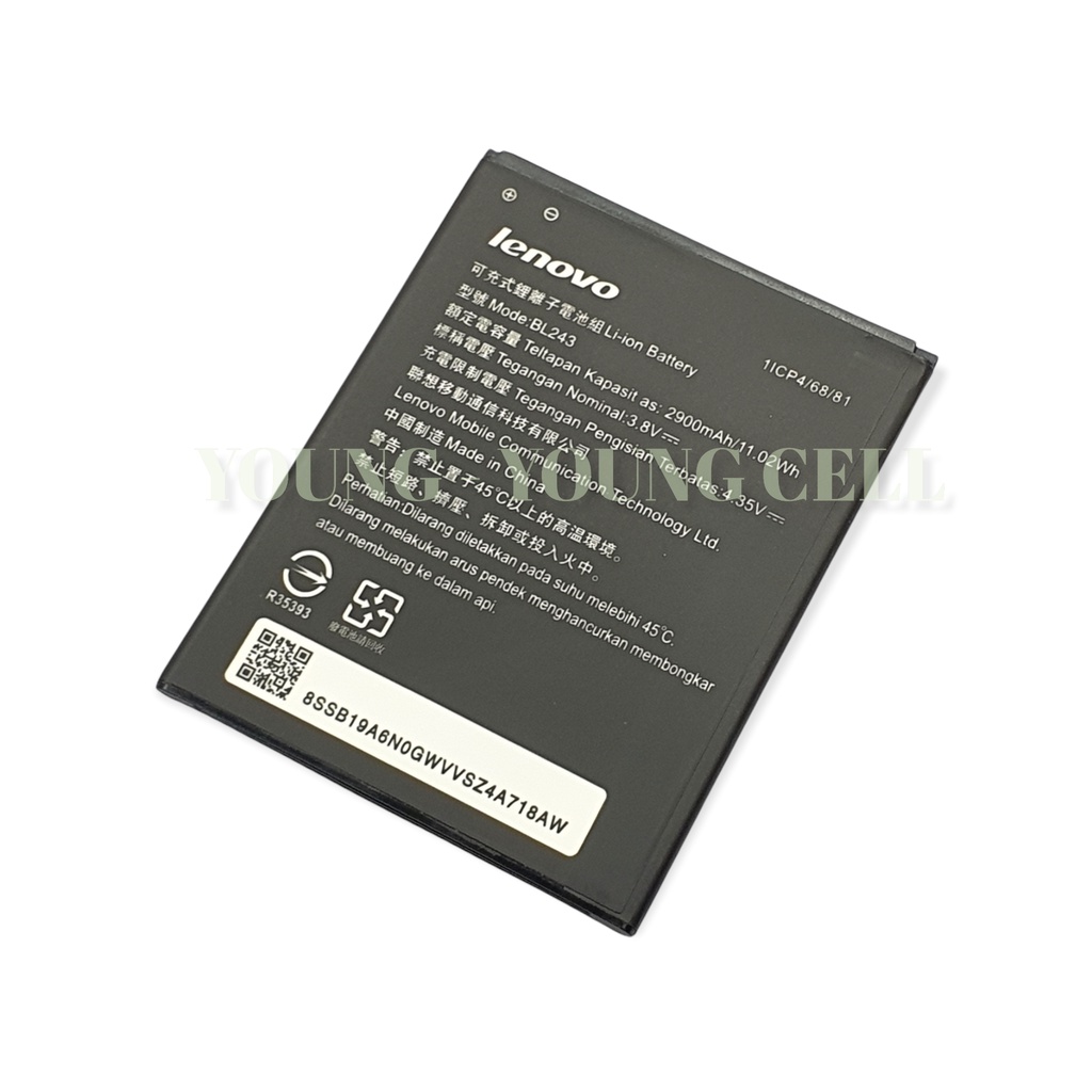 BATERAI LENOVO A7000 / BL243 ORIGINAL OEM / BATRE / BATERE / BATRAI / BATREI / BATU