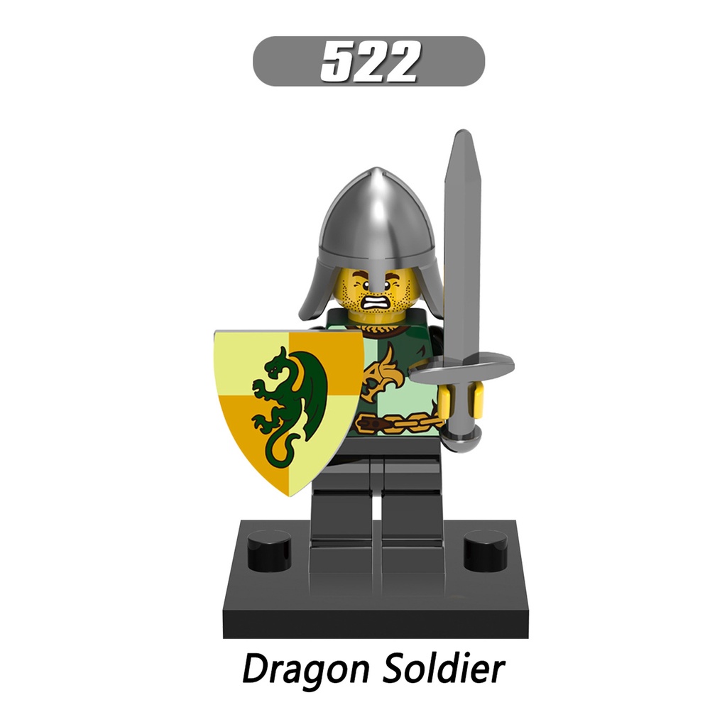 Xh0148 Mainan Action Figure Minifigures Dragon Kingdoms Heroic Evil Knight Dragon Archer