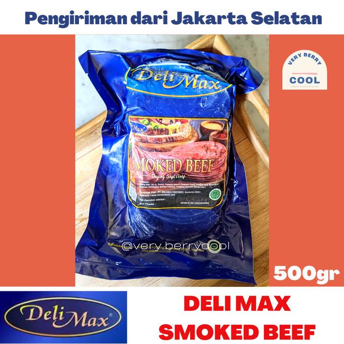 

MAKANAN BEKU / DELI MAX SMOKED BEEF 500GR DAGING ASAP DELIMAX NON COD