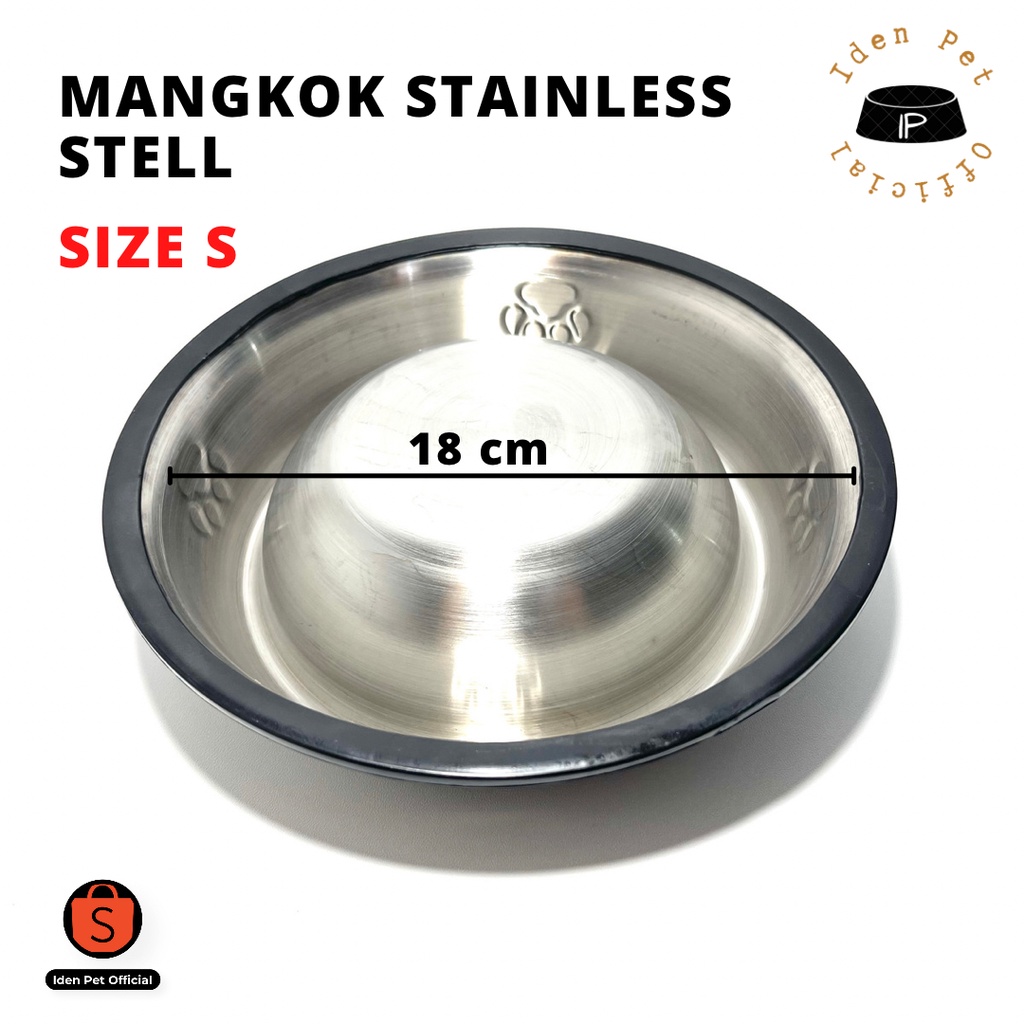 Mangkok Tempat Makan Minum Anjing Kucing Stainless Steel Pet Bowl Wadah Stainles Anti Selip