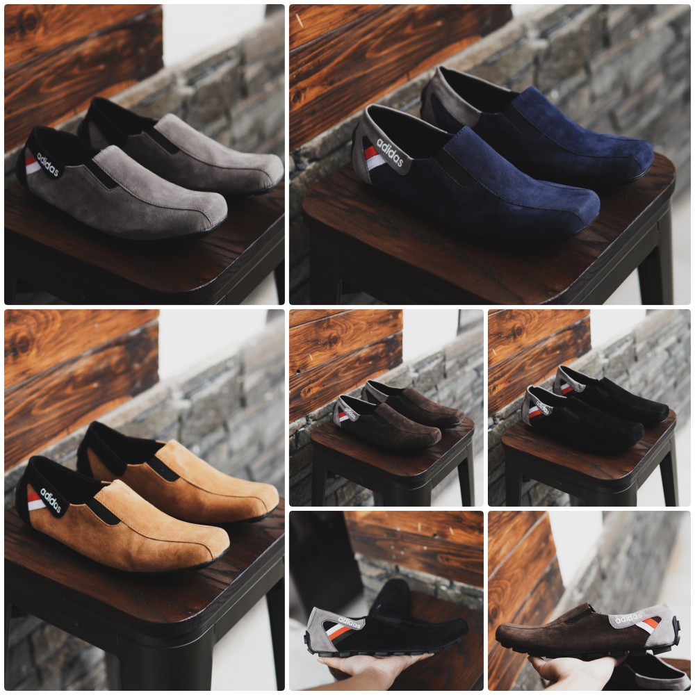 SEPATU SLOP PRIA ADIDAS MESSY CASUAL SLIP ON MOCASIN SUEDE